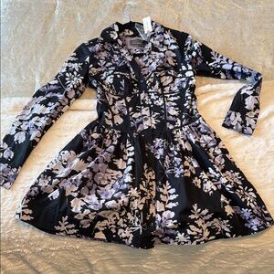 Anthropologie Floral Long Sleeve Dress